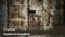  Presentation with security safety urban cities - Colorful presentation enhanced with rusted metal - grunge metallic interior urban background backdrop and a tawny brown colored foreground