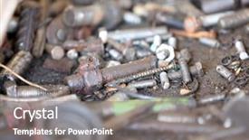  Presentation with parts - Slides featuring rusted metallic car parts and tools close-up background and a gray colored foreground