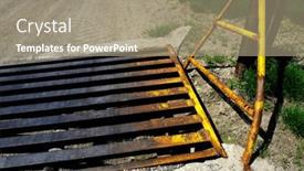  Presentation with cattle - PPT theme featuring rusted-old-cattle-crossing-grate background and a  colored foreground