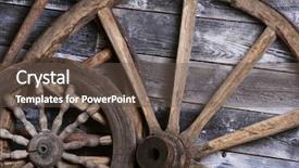  Presentation with barn wood - Presentation theme with rustic barn wood - old wheels from a cart background and a tawny brown colored foreground