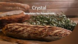  Presentation with olive branch - Amazing slides having rustic big bread and olive backdrop and a violet colored foreground