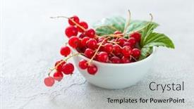  Presentation with currant - Beautiful presentation theme featuring rustic-bowl-full-of-red backdrop and a light gray colored foreground