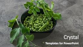  Presentation with naturally - Colorful slide deck enhanced with rustic bowl with green peas backdrop and a  colored foreground
