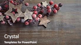  Presentation with wood rustic urban furniture - Slides featuring rustic christmas decorations on wooden background and a dark gray colored foreground