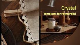  Presentation with i am grateful for images for - PPT layouts enhanced with rustic collage includes closeup images of antique sewing supplies wooden spools scissors thimble buttons and homespun fabric with clothespins and twine on dark wood background background and a tawny brown colored foreground
