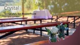  Presentation with decor - Slide deck with rustic-decor-at-an-event and a yellow colored foreground