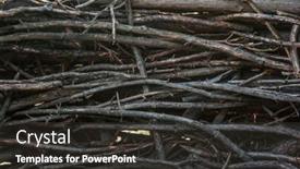  Presentation with rustic - Presentation theme enhanced with rustic-fence-made-with-tree background and a dark gray colored foreground