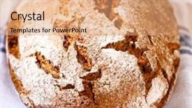  Presentation with bread - Slides with rustic loaf of sourdough bread background and a coral colored foreground