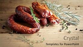  Presentation with sausages - PPT layouts with rustic-natural-sausages-with-fresh background and a soft green colored foreground