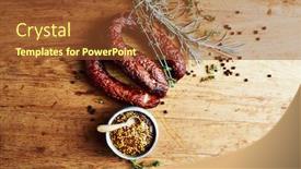  Presentation with rustic - Cool new PPT theme with rustic-natural-sausages-with-fresh backdrop and a tawny brown colored foreground