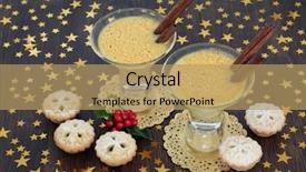  Presentation with traditional drink - PPT theme with rustic oak background festive theme background and a coral colored foreground