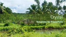  Presentation with south asia - PPT theme featuring rustic-old-shack background and a tawny brown colored foreground