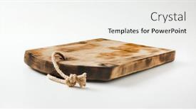  Presentation with cutting board - Slide set having rustic-rectangle-wooden-cutting-board background and a white colored foreground