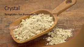  Presentation with rice bran - Presentation theme having rustic scoop of rice bran background and a coral colored foreground