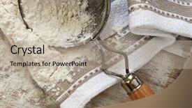  Presentation with baking vintage - Audience pleasing PPT theme consisting of rustic still life of baking backdrop and a mint green colored foreground