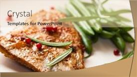  Presentation with beans - PPT theme enhanced with rustic-turbot-fillet-with-green background and a lemonade colored foreground