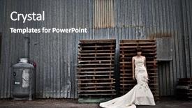  Presentation with bride - PPT theme enhanced with rustic wedding - beautiful young bride background and a dark gray colored foreground