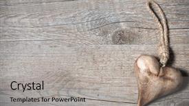  Presentation with rustic wedding - PPT layouts consisting of rustic wedding - carved wooden heart background and a light gray colored foreground