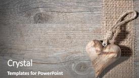  Presentation with rustic wedding - PPT layouts featuring rustic wedding - carved wooden heart background and a gray colored foreground