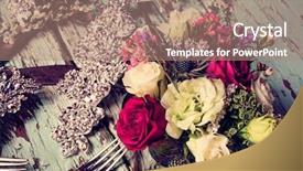  Presentation with flower wedding - Colorful presentation theme enhanced with rustic wedding - fresh roses and white flower backdrop and a coral colored foreground