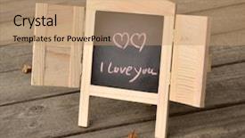  Presentation with rustic love - PPT theme with rustic wedding - i love you note background and a coral colored foreground