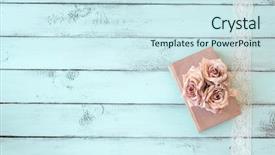  Presentation with keys - Slide deck featuring rustic wedding - old books with lace rose background and a sky blue colored foreground