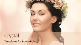  Presentation with rustic wedding - PPT theme with rustic wedding - picture of young woman wearing background and a lemonade colored foreground