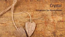  Presentation with rustic wedding - Audience pleasing slide deck consisting of rustic wedding - tied wooned hearts on old backdrop and a gold colored foreground