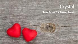  Presentation with wooden heart the slogan - Amazing slide deck having rustic wedding - two red candy hearts backdrop and a gray colored foreground