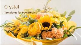  Presentation with flowers vase - Slide set consisting of rustic wedding sunflowers - nice flowers in the vase background and a lemonade colored foreground