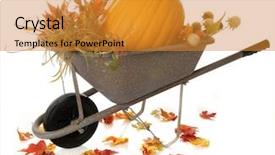  Presentation with fall foliage - Slides having rustic wheelbarrow full of fall background and a gold colored foreground