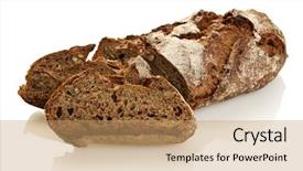  Presentation with rustic - Slide set consisting of rustic whole grain brown bread background and a coral colored foreground