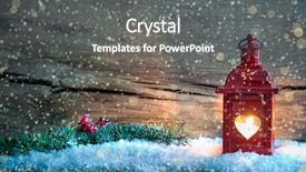  Presentation with lantern - Presentation theme having rustic winter holiday - christmas background with burning lantern background and a gray colored foreground