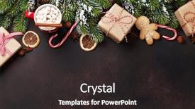  Presentation with fir tree - Cool new slides with rustic winter holiday - christmas background with fir tree backdrop and a dark gray colored foreground
