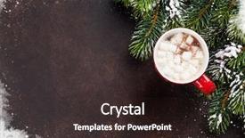  Presentation with fir tree - Presentation enhanced with rustic winter holiday - christmas background with fir tree background and a wine colored foreground