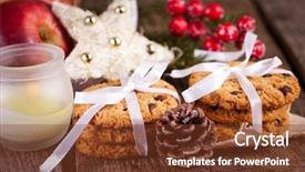  Presentation with delicious christmas cookies - Cool new presentation with rustic winter holiday - christmas cookies backdrop and a tawny brown colored foreground