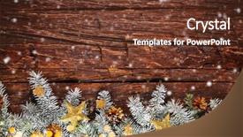  Presentation with decoration - Theme with rustic winter holiday - christmas garland decoration placed background and a  colored foreground