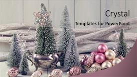  Presentation with pastel - Slide deck featuring rustic winter holiday - pastel colored decoration for christmas background and a light gray colored foreground