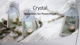  Presentation with rustic lights - Slide set with rustic winter holiday - porch decorated with lanterns background and a light gray colored foreground