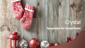  Presentation with vintage christmas - PPT layouts consisting of rustic winter holiday - sweet home christmas decor background and a gray colored foreground