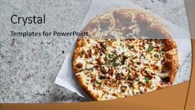  Presentation with wood rustic - Audience pleasing theme consisting of rustic wood fired pizza backdrop and a light gray colored foreground