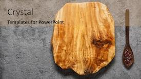  Presentation with cutting concrete - Slide set consisting of rustic-wooden-cutting-board background and a yellow colored foreground