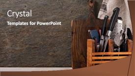  Presentation with cutlery - Presentation enhanced with rustic-wooden-cutting-board background and a dark gray colored foreground