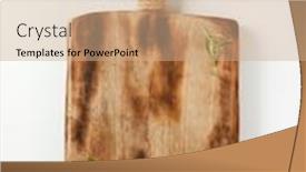  Presentation with cutting board - Audience pleasing presentation theme consisting of rustic-wooden-cutting-or-serving backdrop and a coral colored foreground