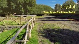  Presentation with woodland - Slides consisting of rustic-wooden-fence-and-dirt background and a tawny brown colored foreground