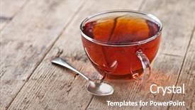  Presentation with vintage food - Cool new PPT theme with rustic wooden table background transparent backdrop and a coral colored foreground