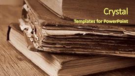  Presentation with pile - Slide deck enhanced with rustic wooden table in sepia background and a tawny brown colored foreground