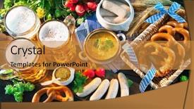  Presentation with oktoberfest menu - Theme having rustic wooden table oktoberfest menu background and a gold colored foreground