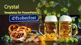  Presentation with beer - Cool new theme with rustic wooden table oktoberfest backdrop and a tawny brown colored foreground