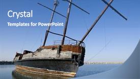  Presentation with sail - PPT theme with the ship jacques cartier background and a teal colored foreground